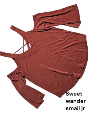 Sweet Wanderer Rust Cold-Shoulder Strappy Back Tank